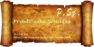 Prohászka Szibilla névjegykártya